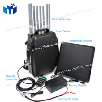 400W Backpack Manpack Drone Signal Jammer 8 Bands 2.4G 5.2G 5.8GHz GPS L1L2L3L4L5 FPV 400-1100MHz