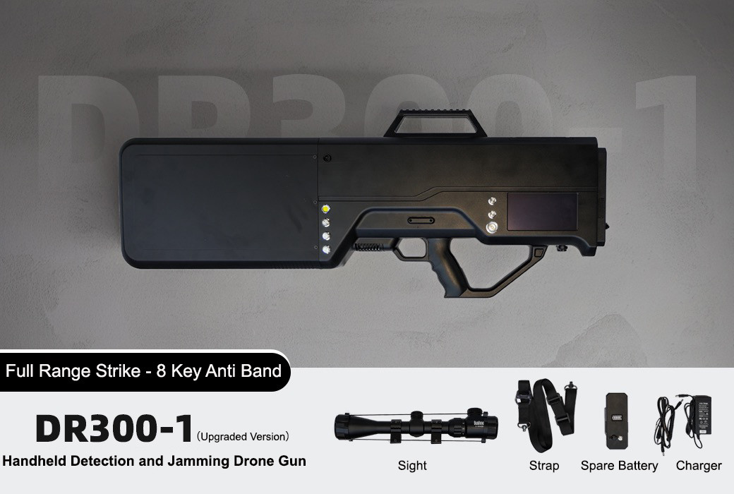 High Power 8 band drone gun detector system with 2km long range uav defense