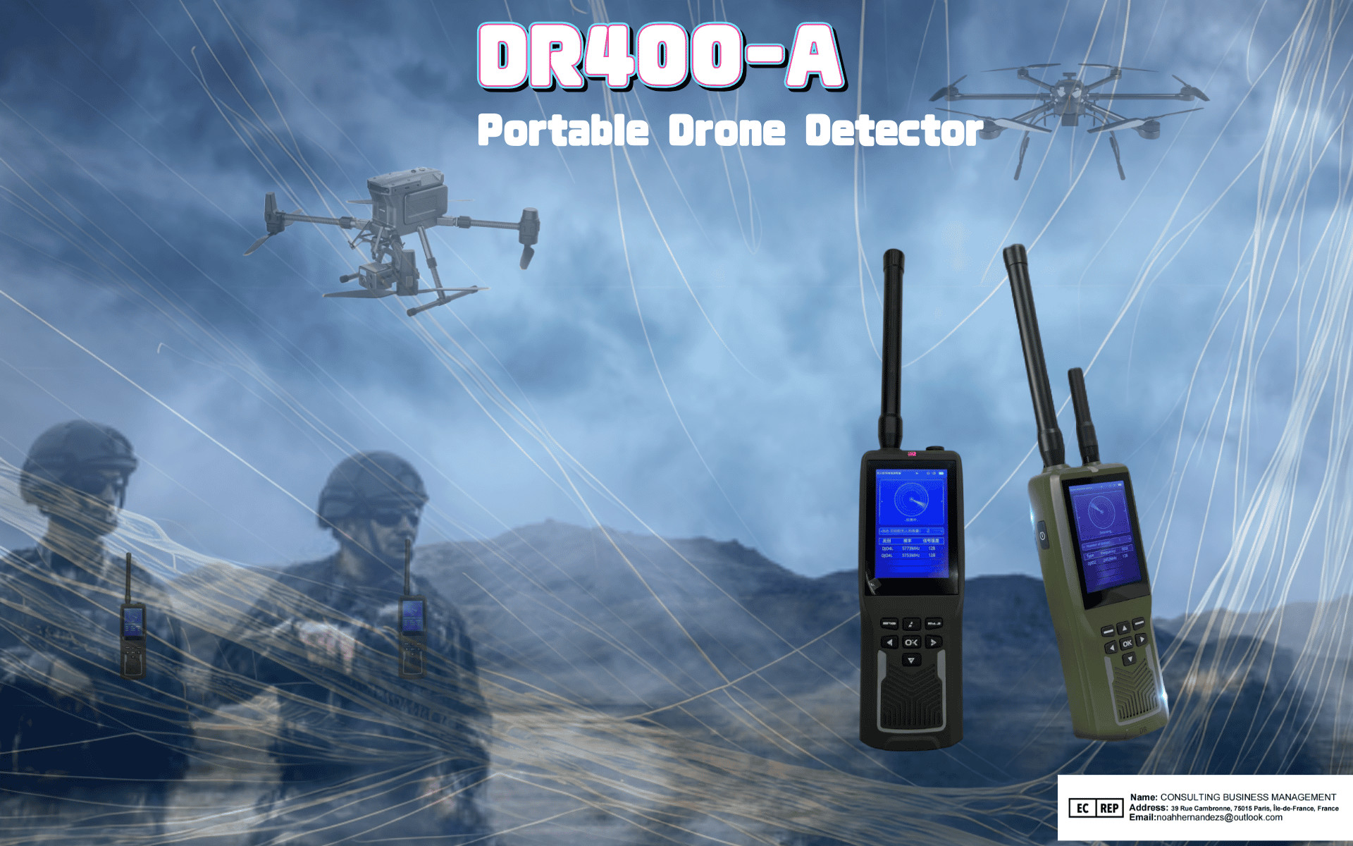 Drone Signal Detection Device For Long Range 3KM Portable